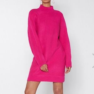 NASTY GAL Brand new hot pink sweater dress